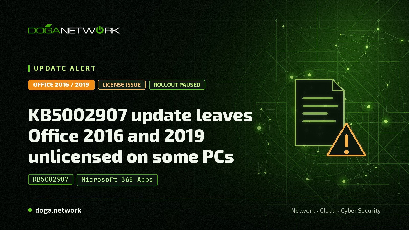 KB5002907 Update Breaks Office 2016 and 2019 Licenses on Some PCs